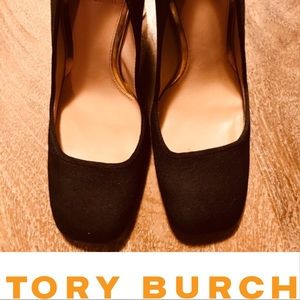 TORY BURCH Navy with gold heel